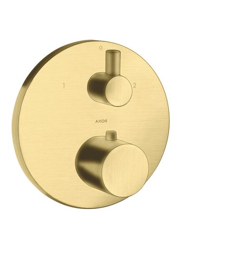 AXOR-HG-AXOR-Uno-Thermostat-Unterputz-mit-Ab-und-Umstellventil-Brushed-Brass-38720950 gallery number 1